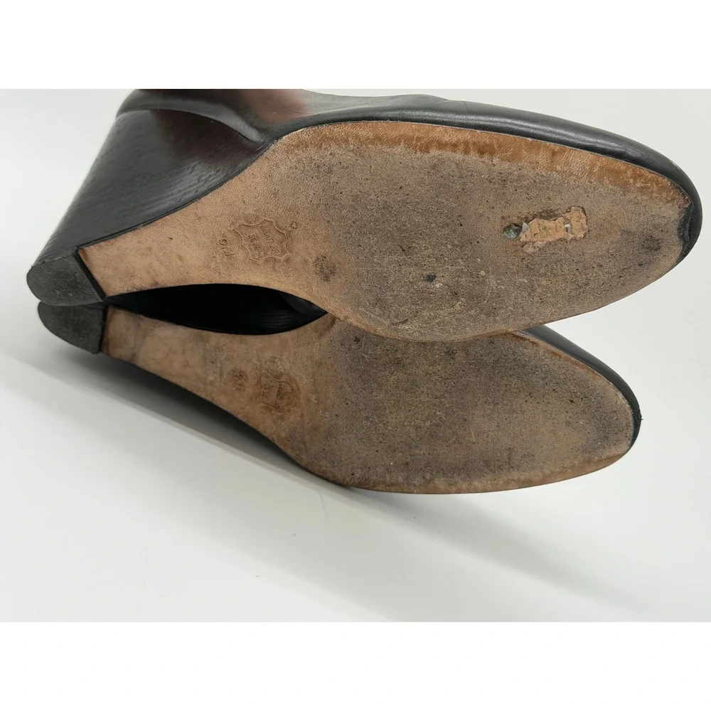 Tory Burch Sally Wedge Heel Black Size 9 Gold Logo